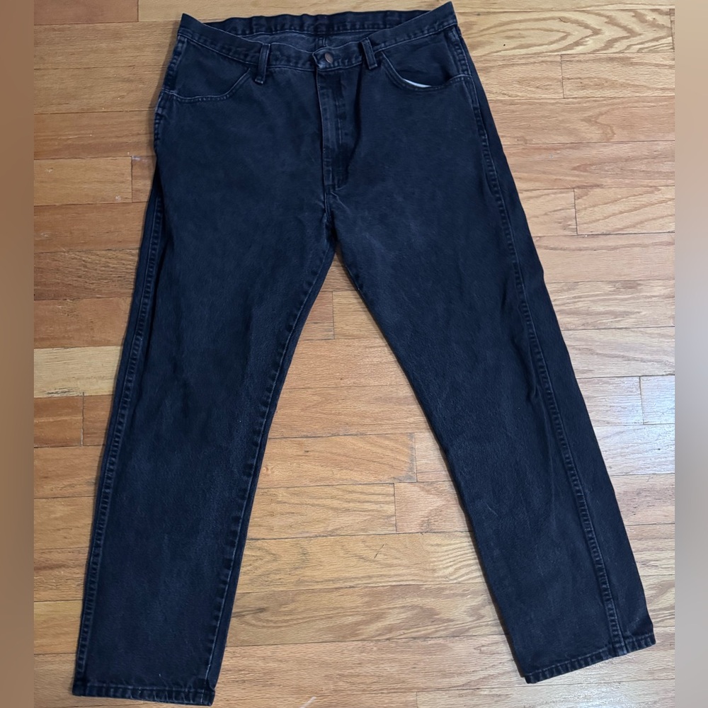 Black Vintage Rustler Denim Jeans 38x32